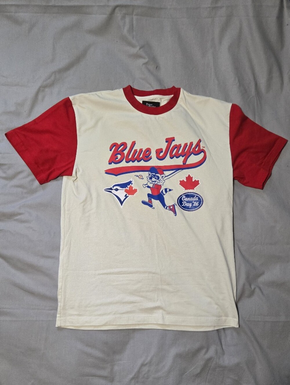 Peace Collective Toronto Blue Jays 2026 Canada Day T-Shirt Cream Red Size L
